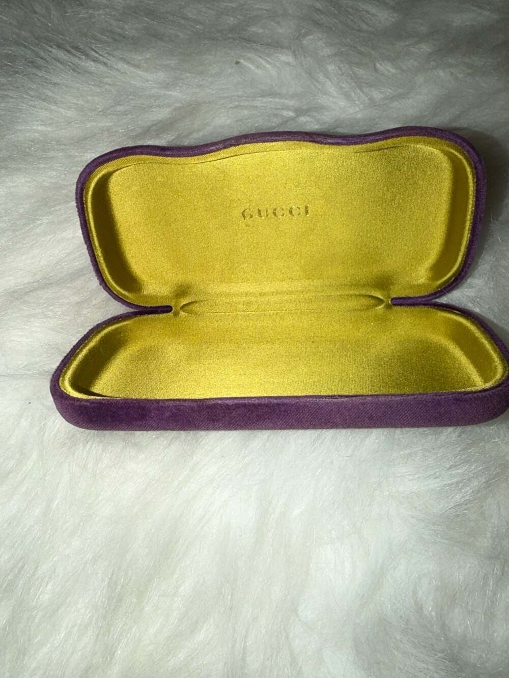 Gucci Purple Velvet Sunglasses Eyeglasses Hard Case